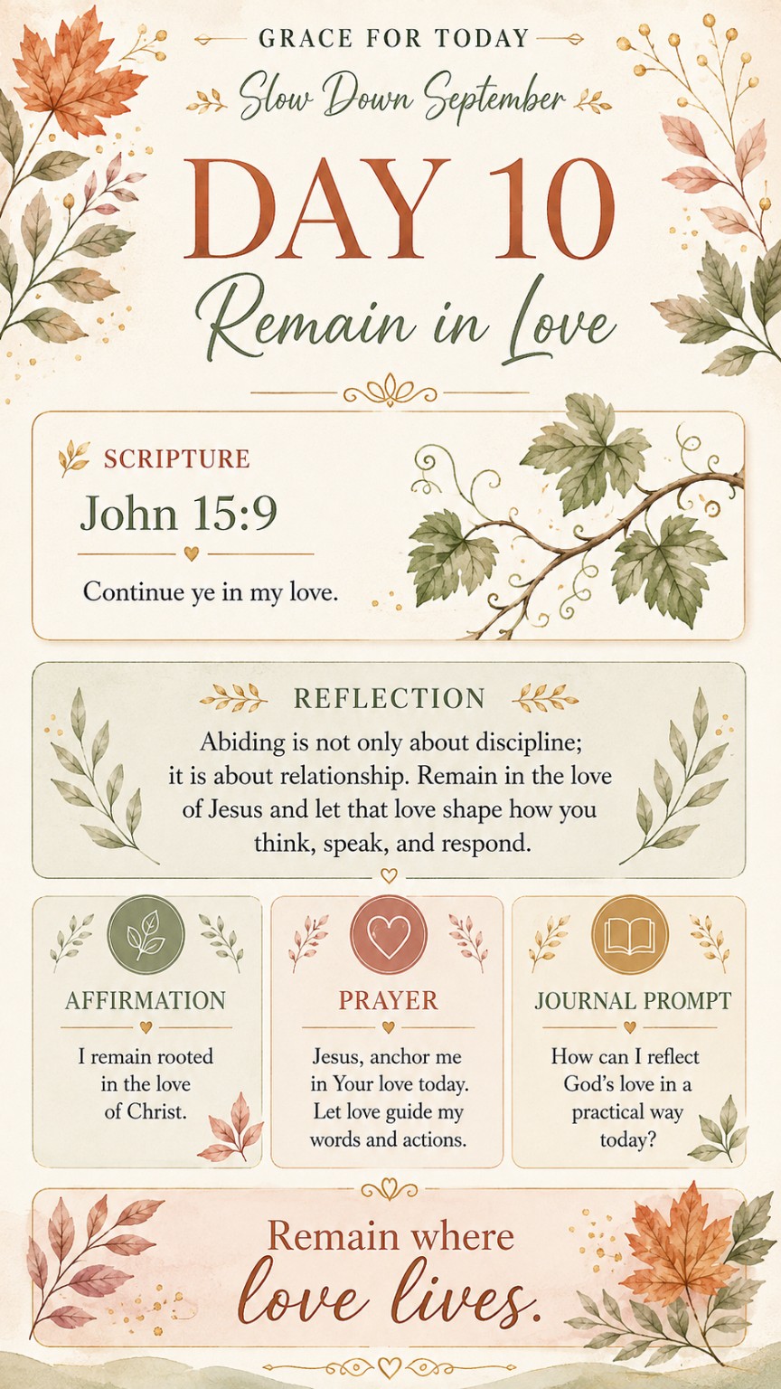 Remain in Love devotional infographic