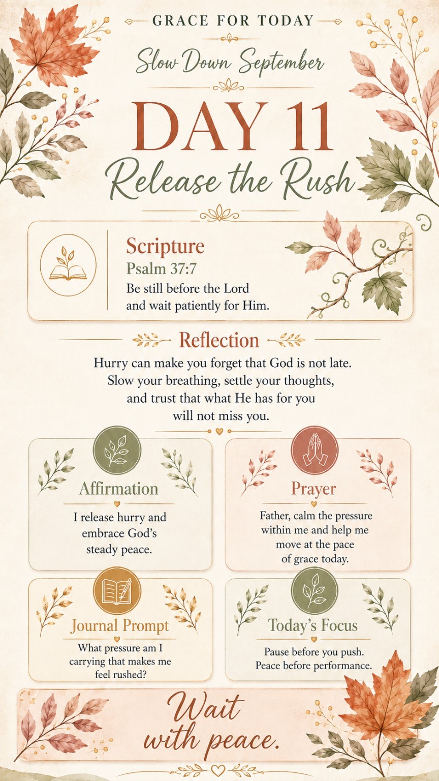 Release the Rush devotional infographic
