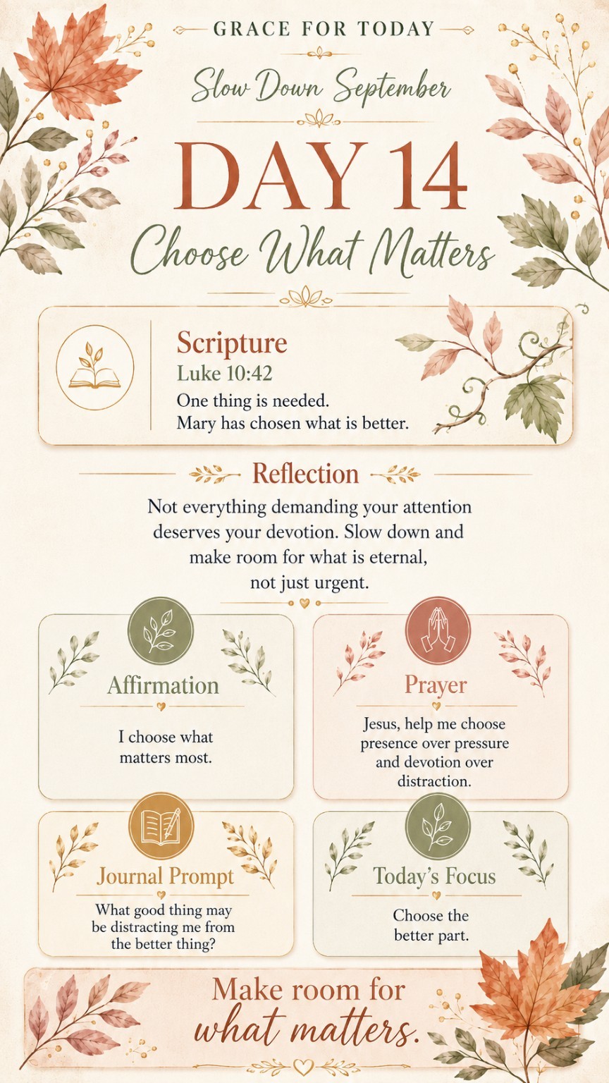 Choose What Matters devotional infographic