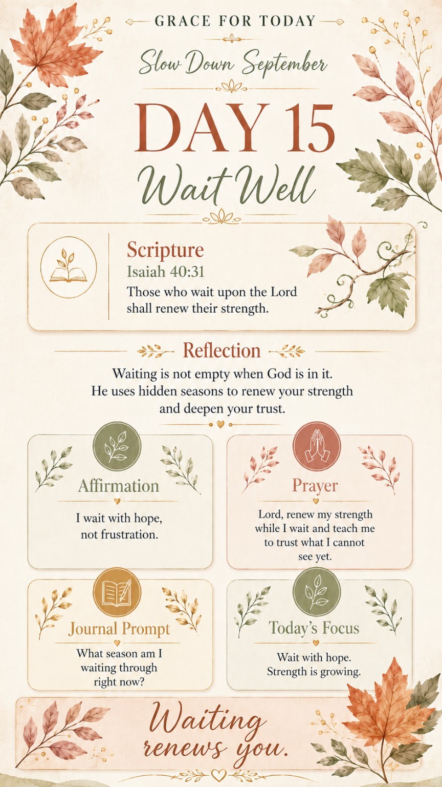 Wait Well devotional infographic