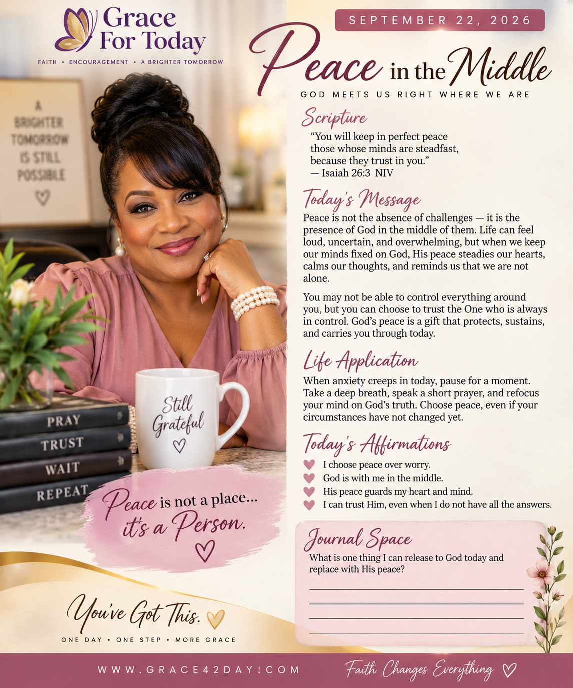 Receive His Peace devotional infographic