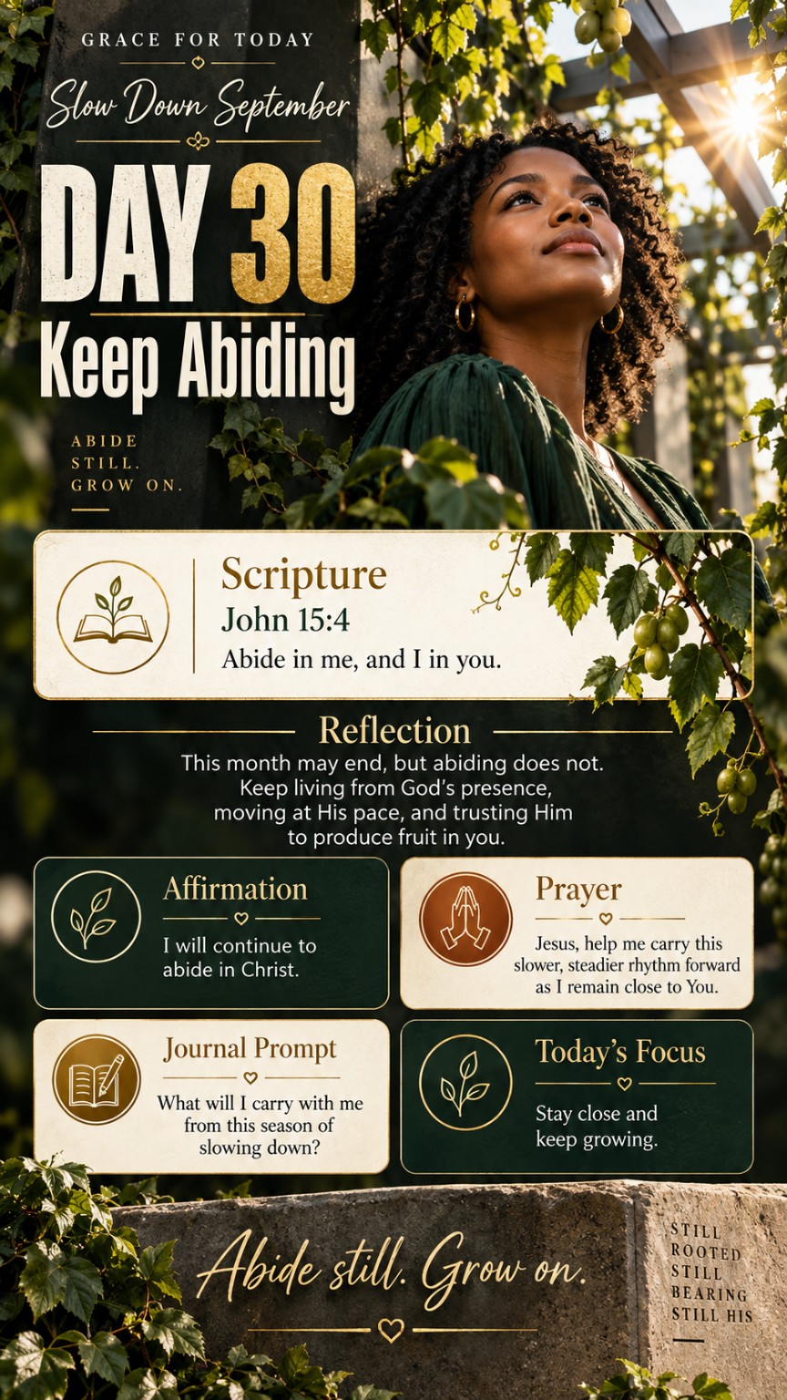 Grace For Today Slow Down September Day 30: Keep Abiding