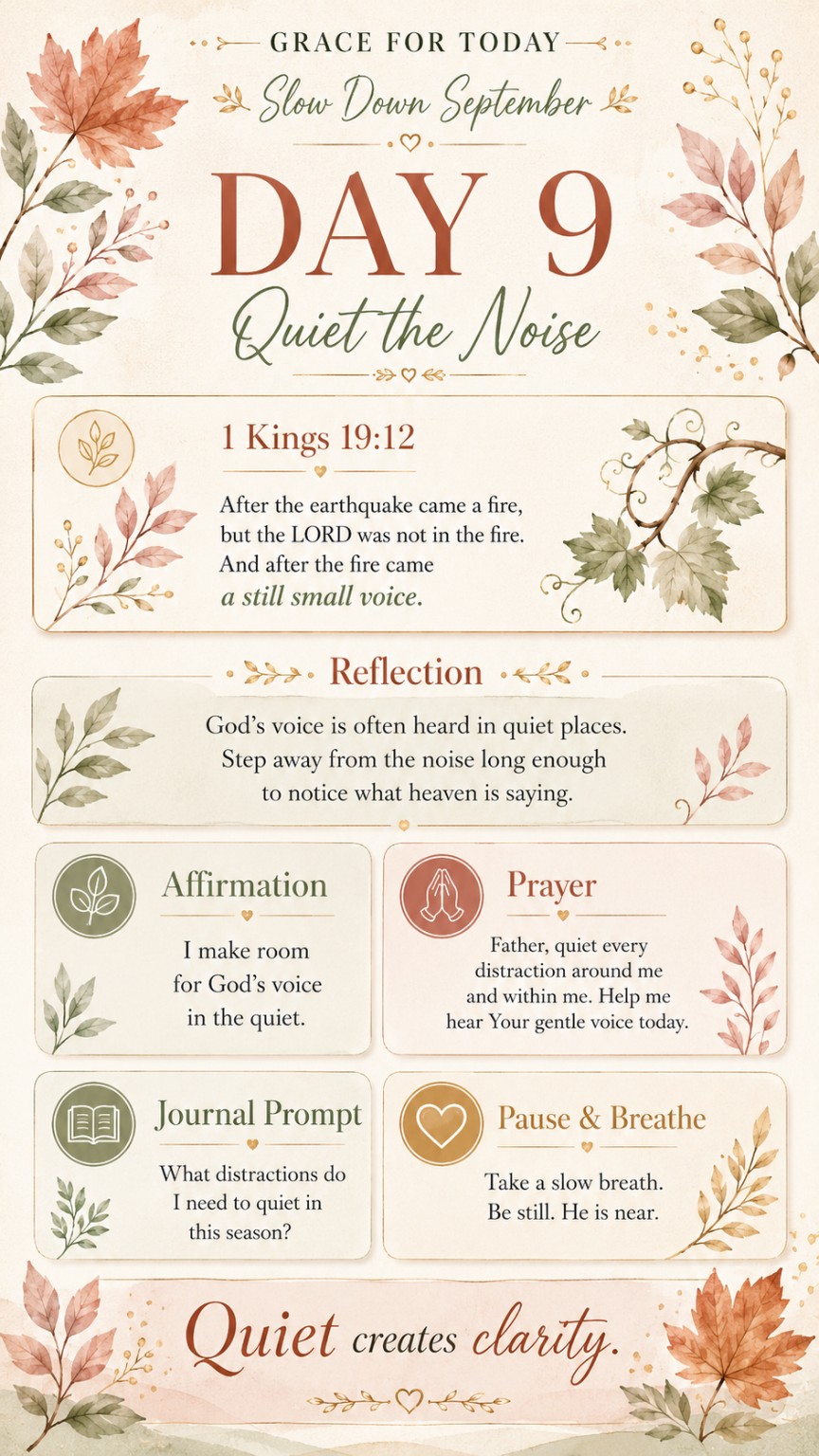 Quiet the Noise devotional infographic