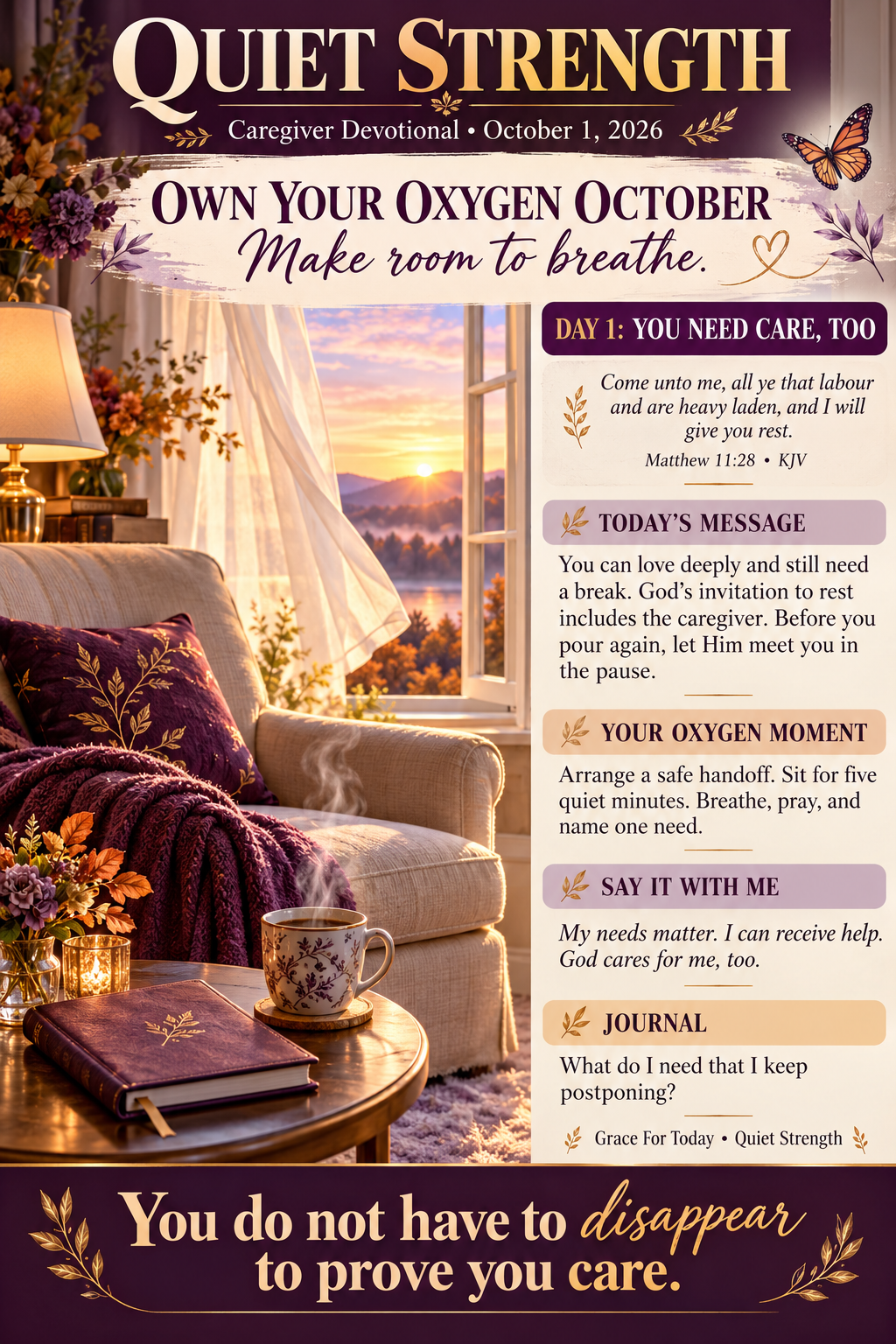 October 1 Quiet Strength: Room to Breathe