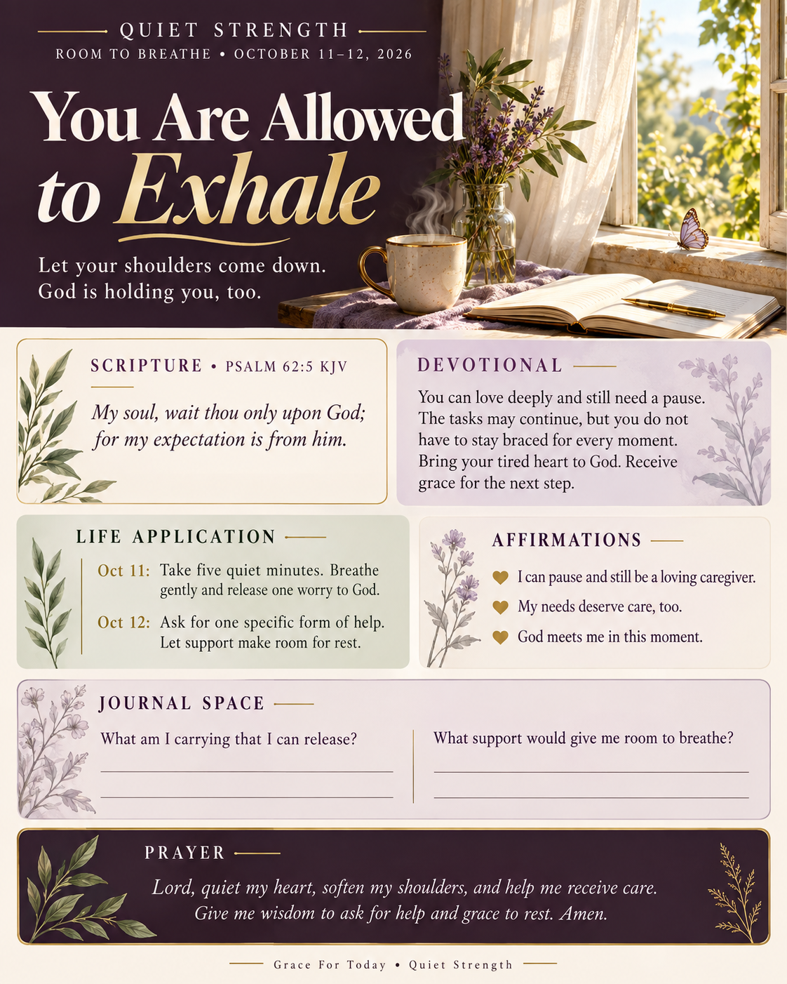 October 11–12 Quiet Strength infographic
