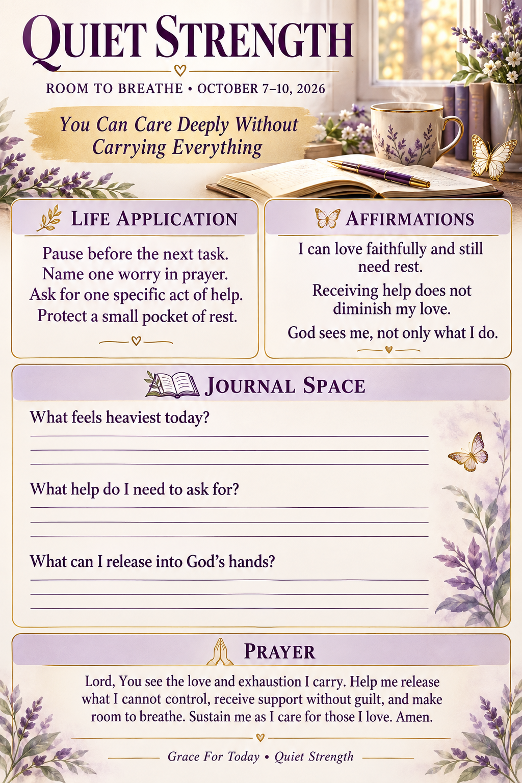 October 7–10 caregiver journal infographic