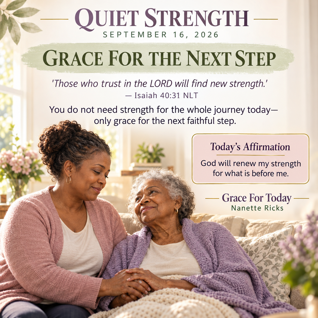 Grace for the Next Step devotional infographic