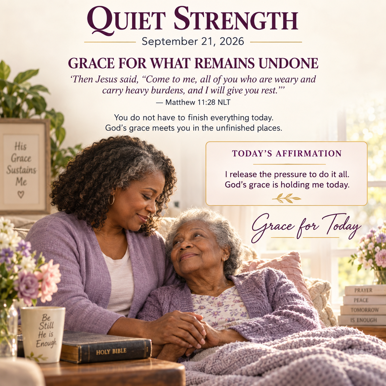 Grace for What Remains Undone devotional infographic