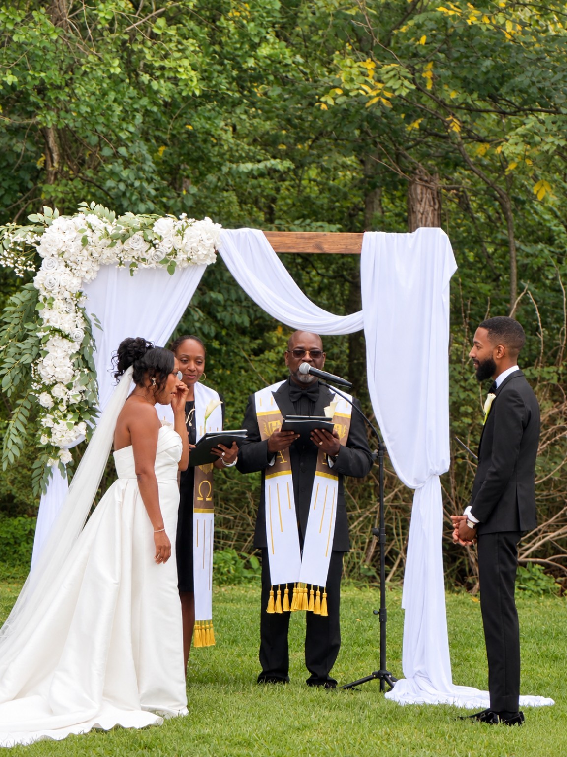 Nanette and Morris officiating a beautiful outdoor family wedding